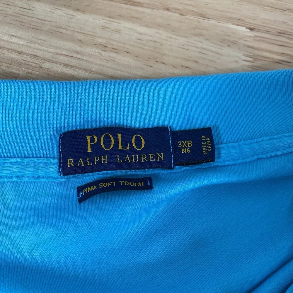 Polo Ralph Lauren Shirt Men's 3XB Big Polo Shirt Pima Soft Touch Blue S/S